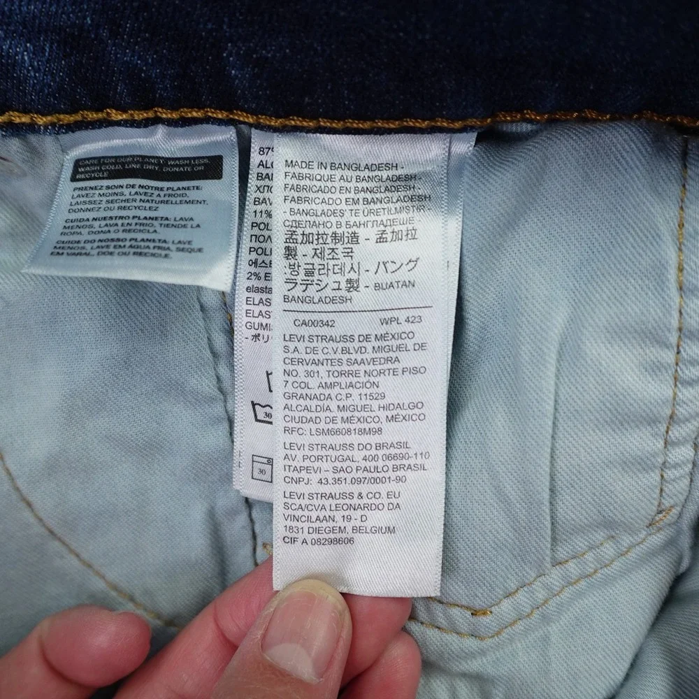 Levi's 512 Jeans Mens 38x30 Blue Denim Slim Taper Stretch Medium Wash